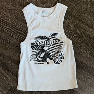 Cropped Graphic Tank Top